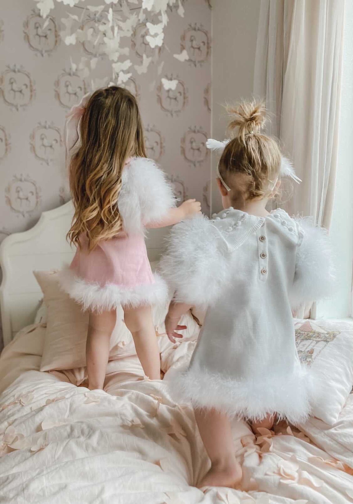 Girl | Ella Knit Feather Dress | Pink
