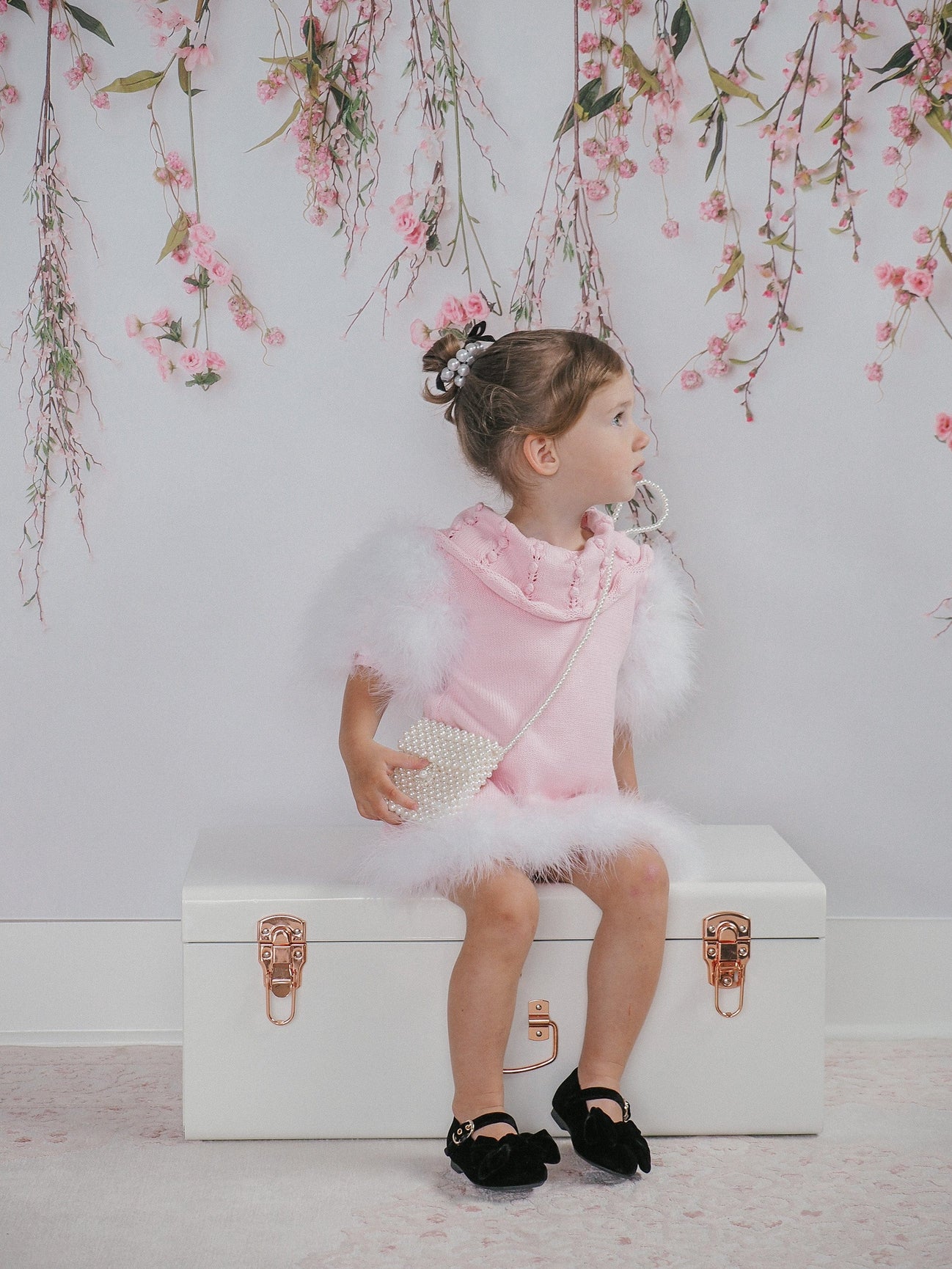 Girl | Ella Knit Feather Dress | Pink