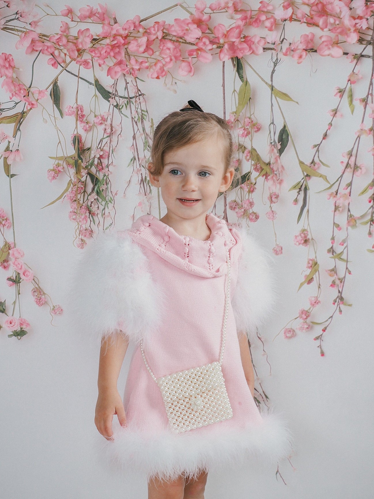 Girl | Ella Knit Feather Dress | Pink