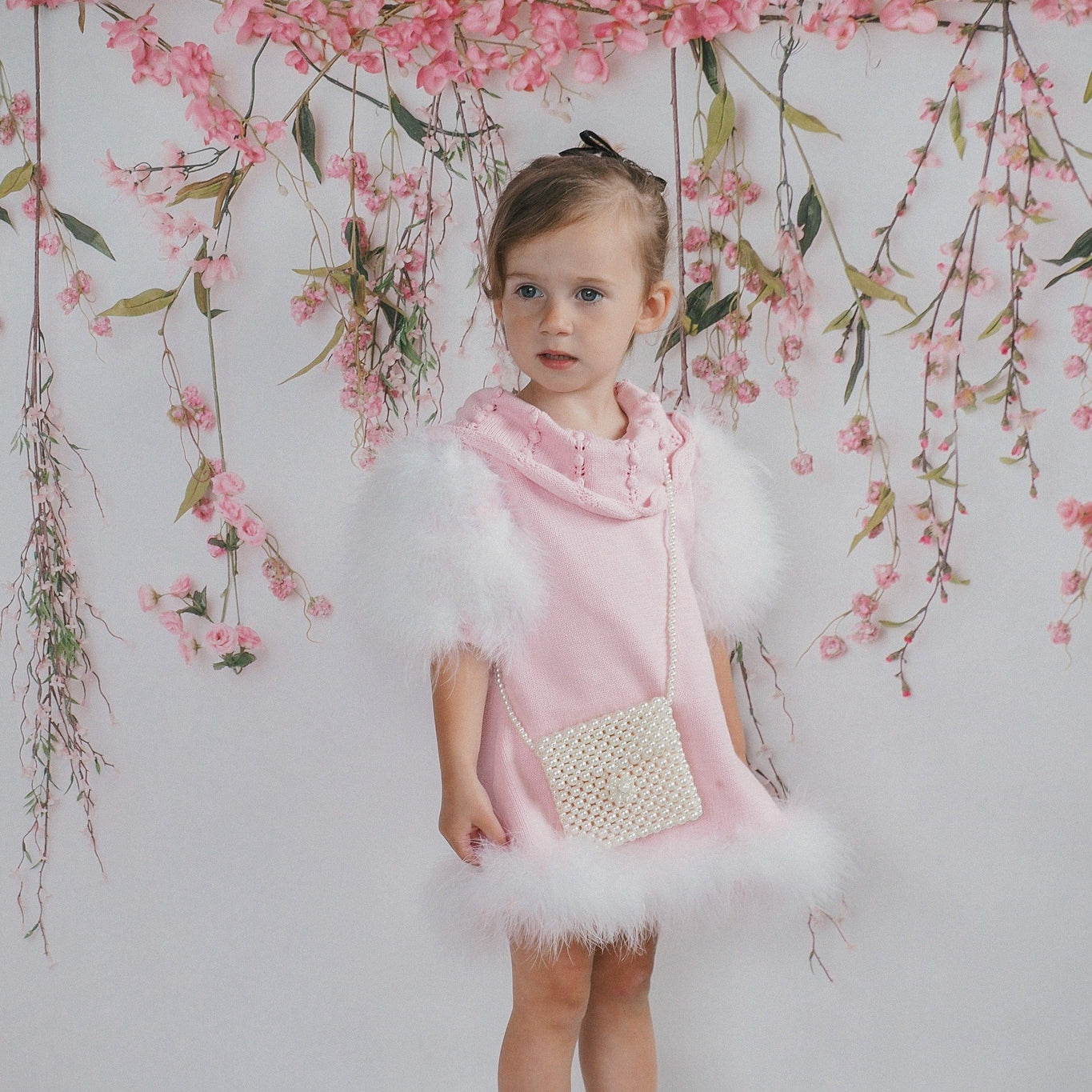Girl | Ella Knit Feather Dress | Pink