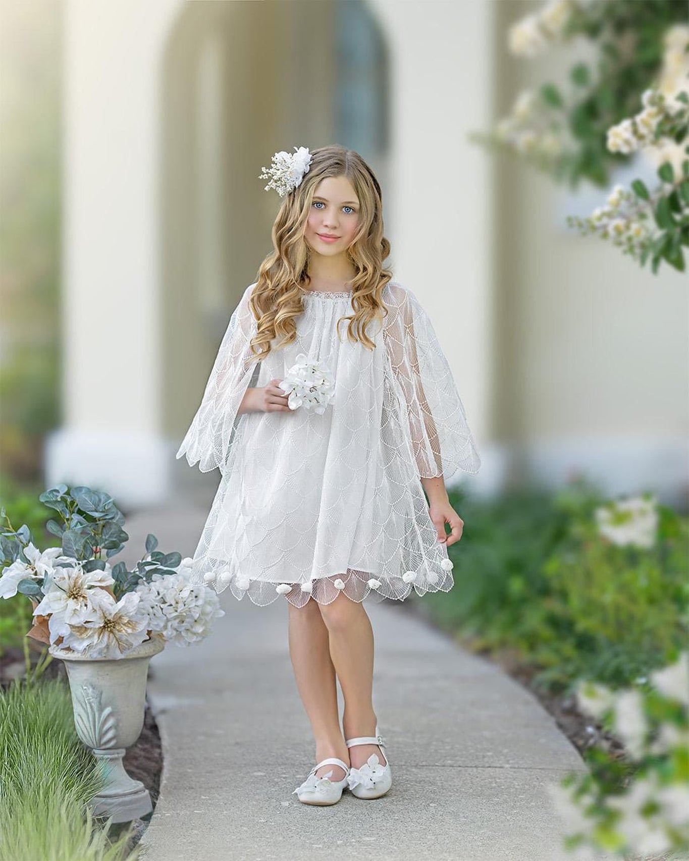 Girl | Faith Scallop Dress | White