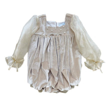Girl | Helena Velour Romper | Beige