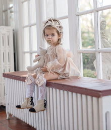 Girl | Helena Velour Romper | Beige