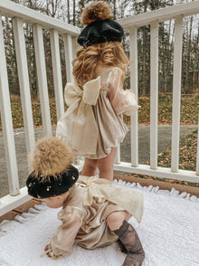 Girl | Helena Velour Romper | Beige