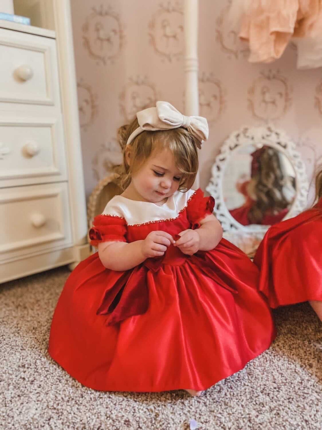 Girl | Holly Amad Satin Ceremony Dress | Red