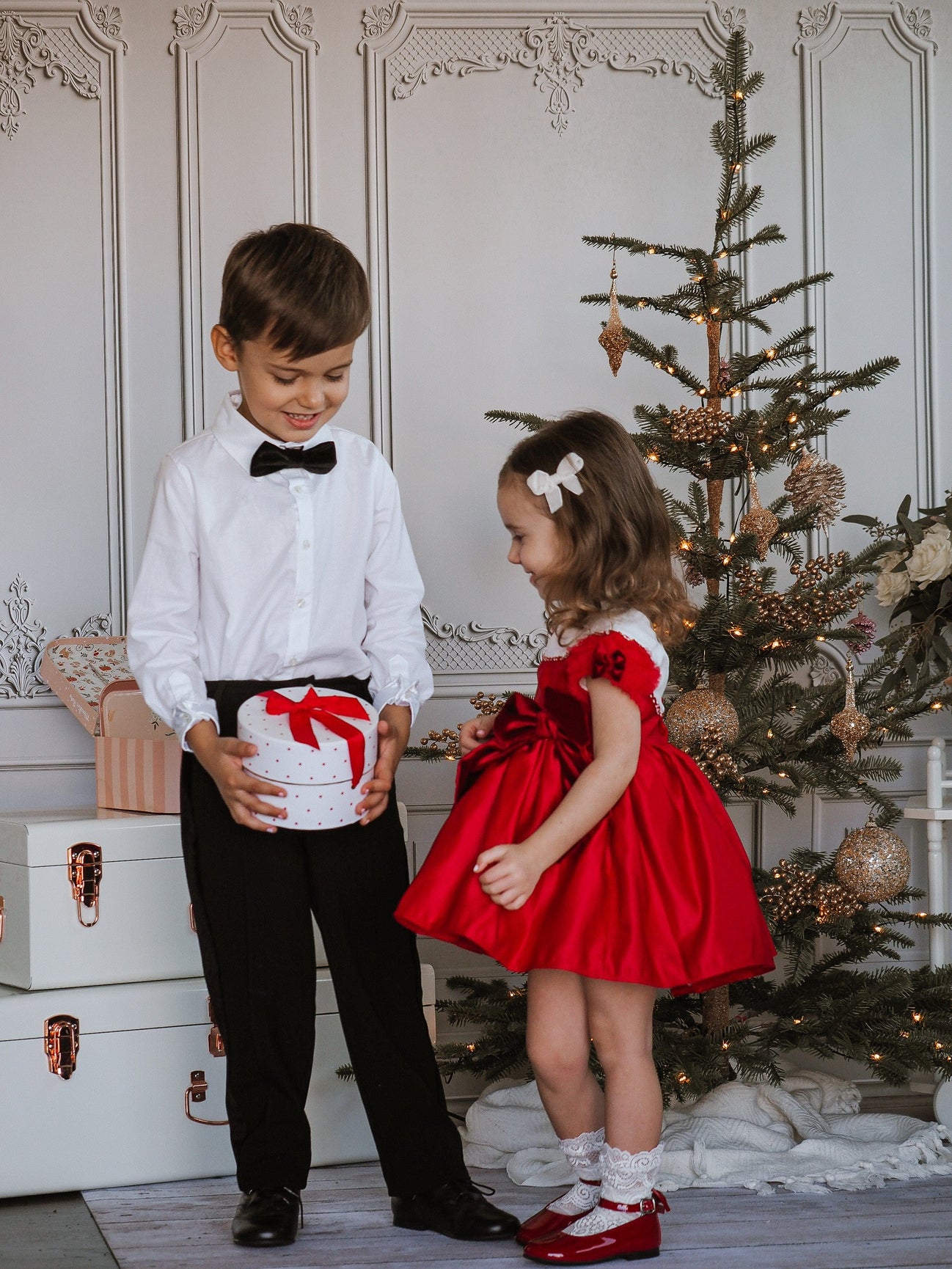 Girl | Holly Amad Satin Ceremony Dress | Red