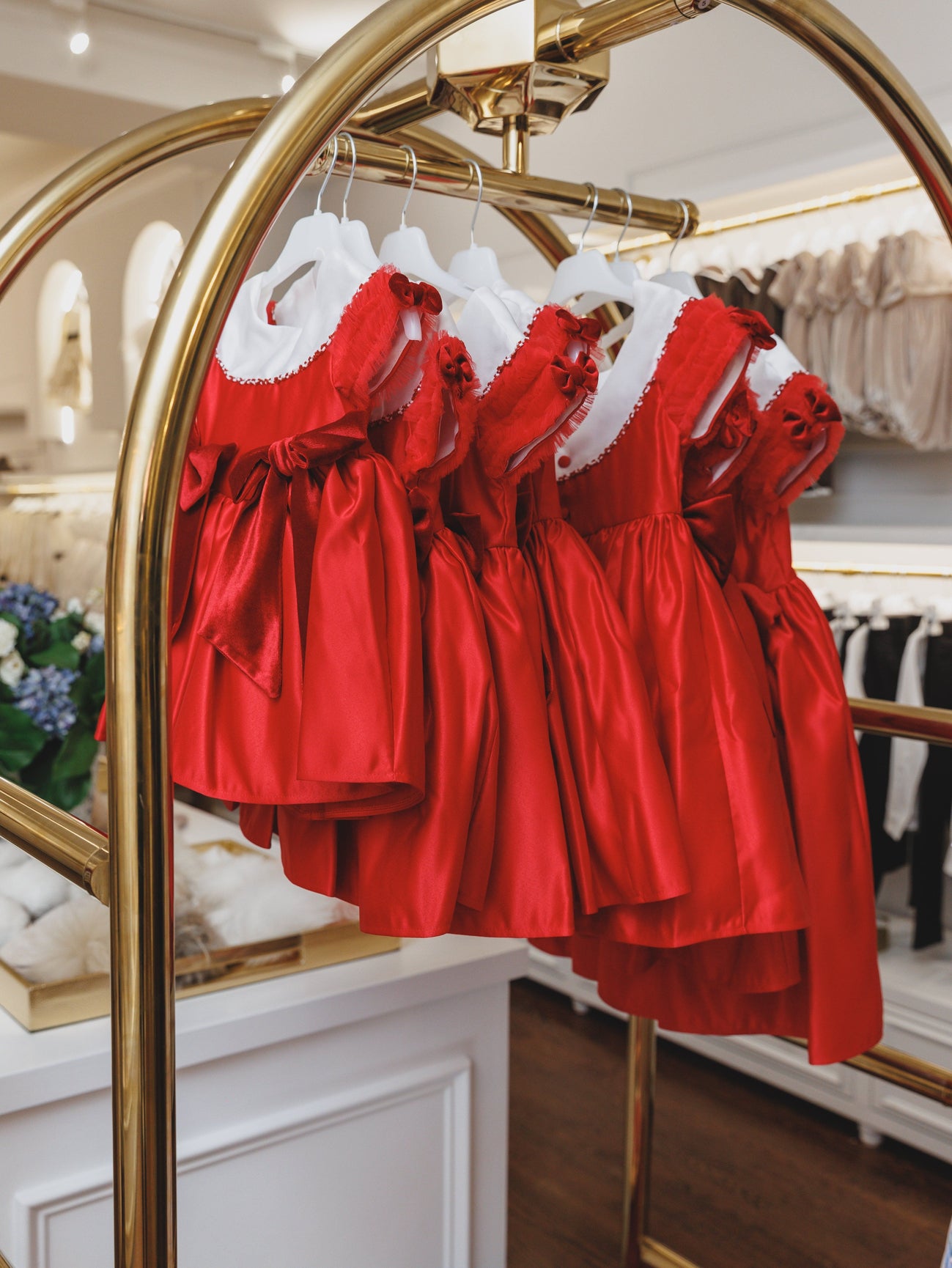 Girl | Holly Amad Satin Ceremony Dress | Red