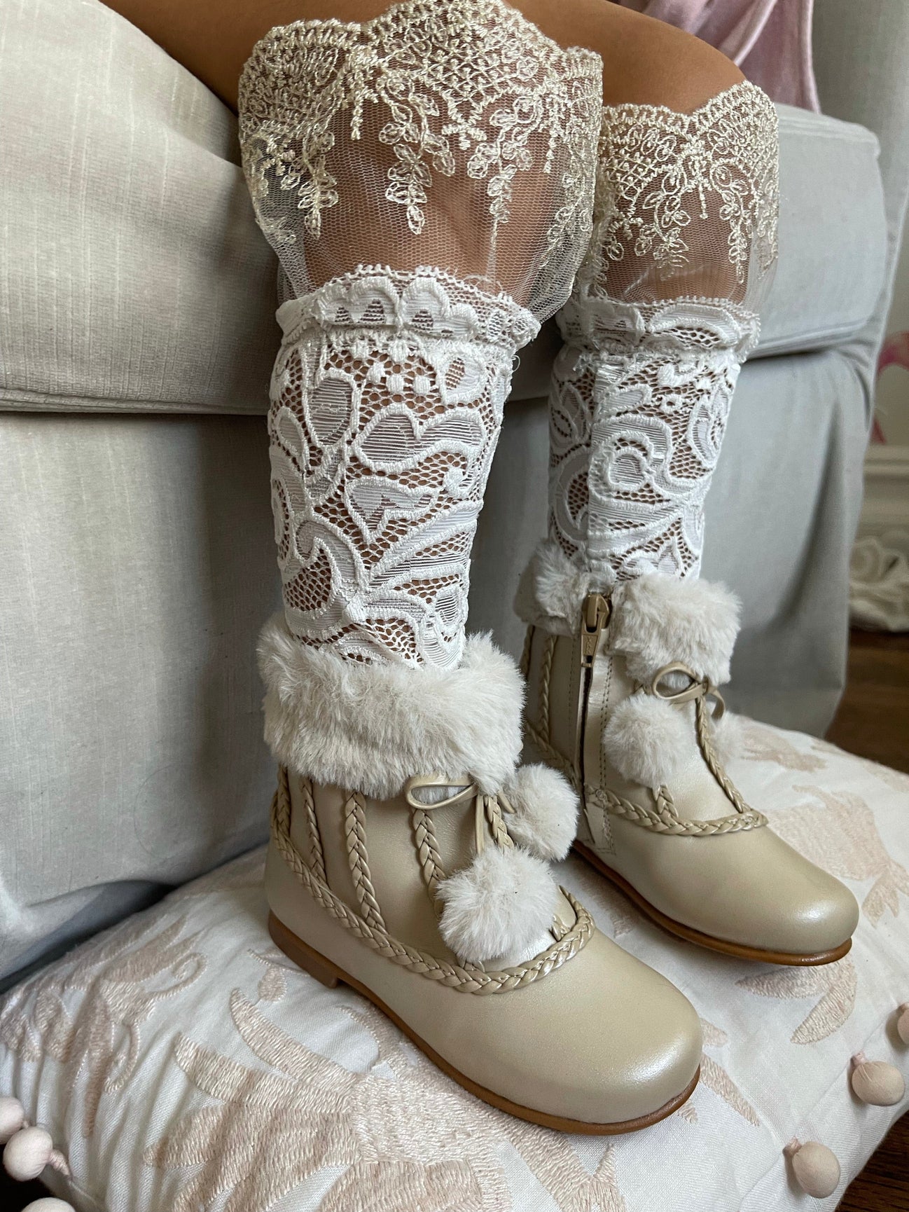 Girl | Irina Shearling Booties | Beige