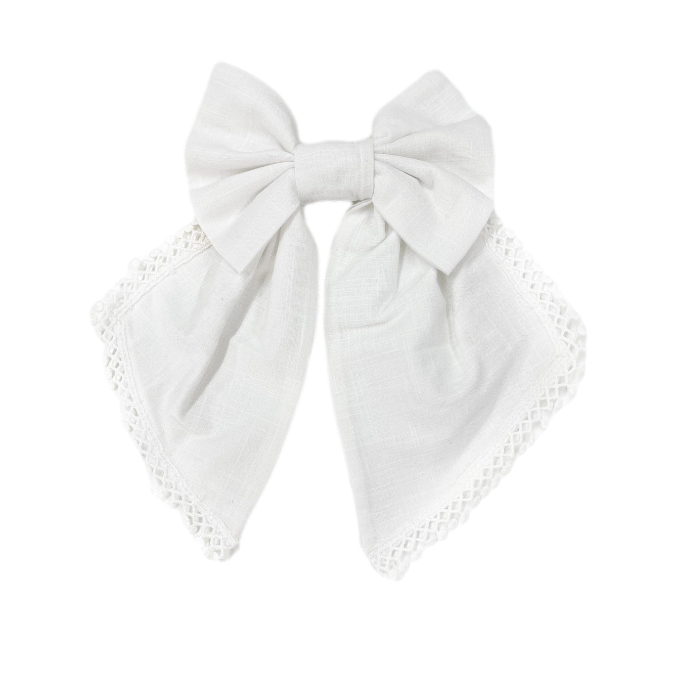 Girl | Jaylin Linen Hair Bow | White