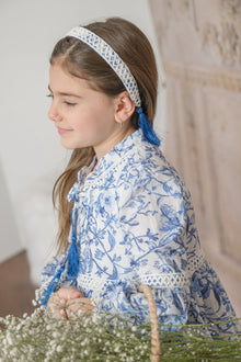 Girl | Jaylin Tassels Headband | White x Blue