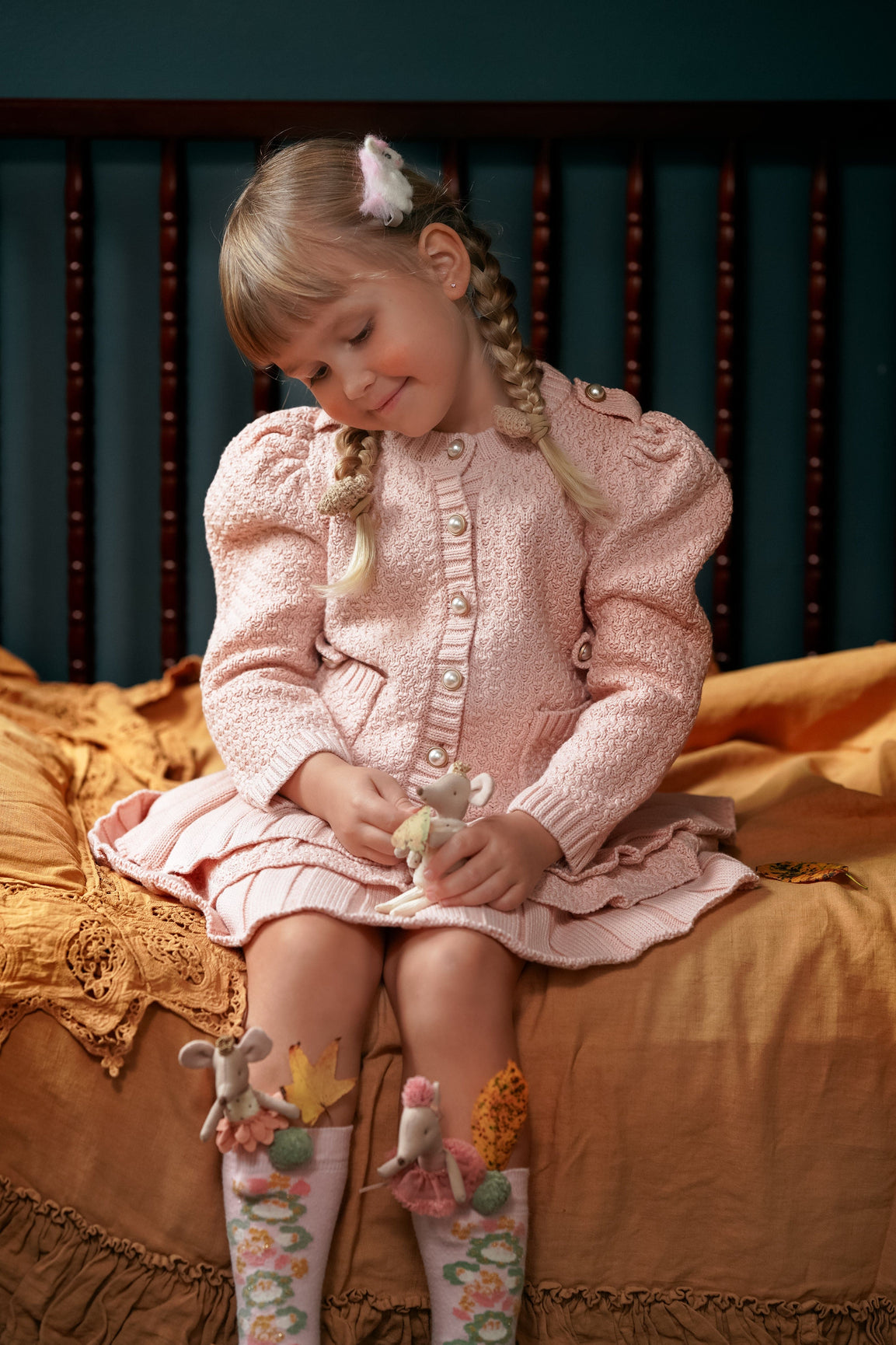 Girl | Julie Pink Knit Cotton Cardigan