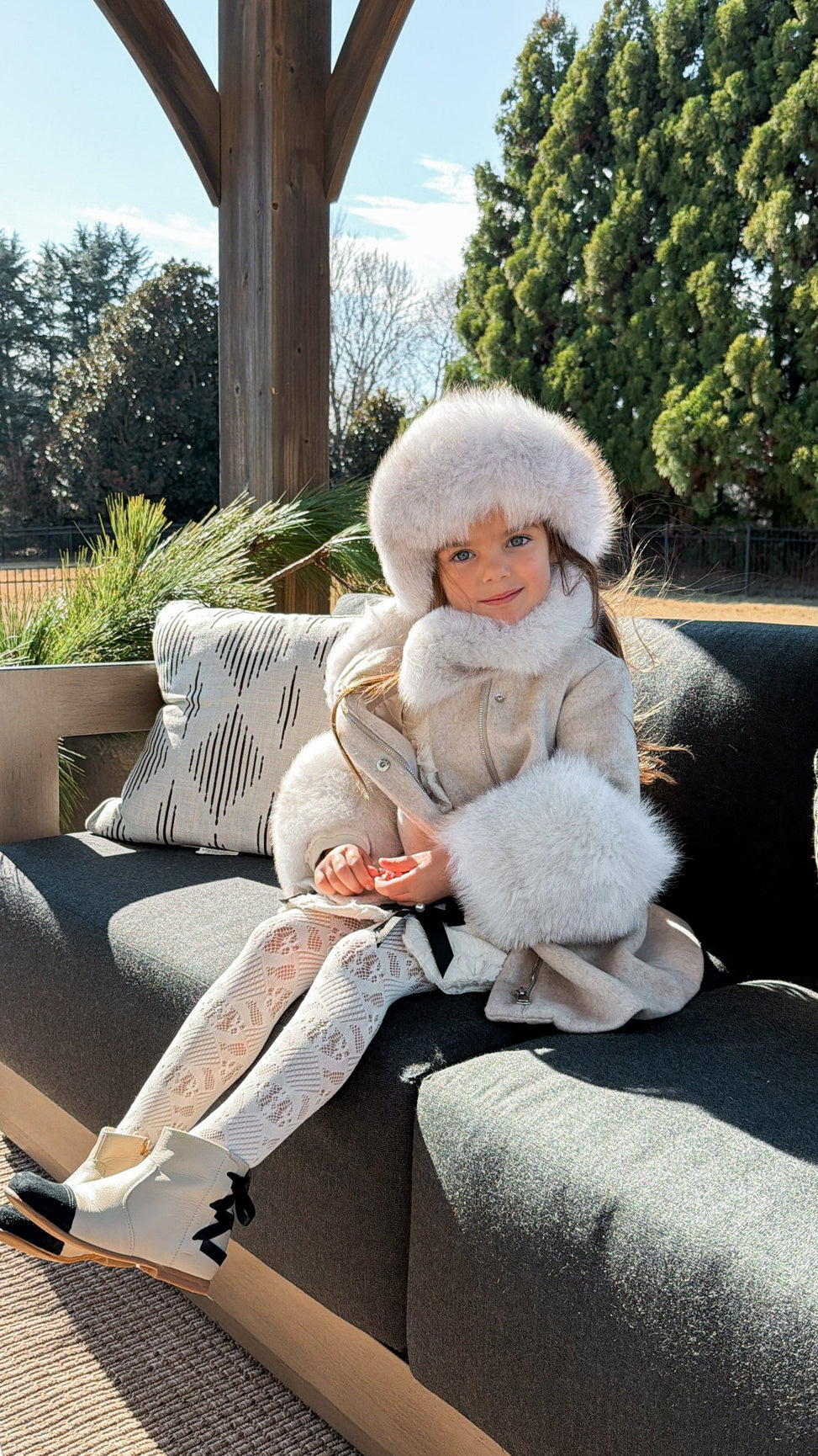 Girl | Karenina Kids' Fur Hat | Gray