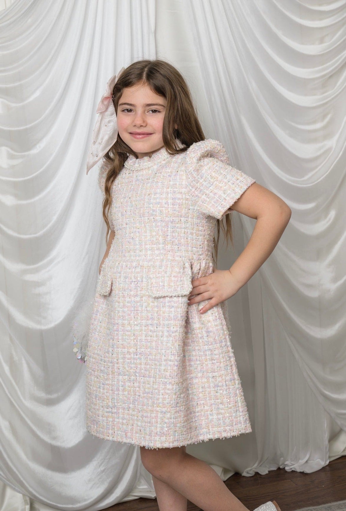 Girl | Meadow Yellow Tweed Dress