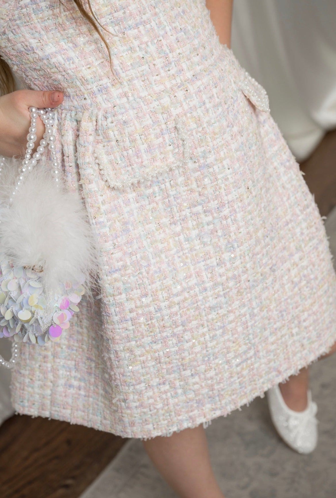 Girl | Meadow Yellow Tweed Dress