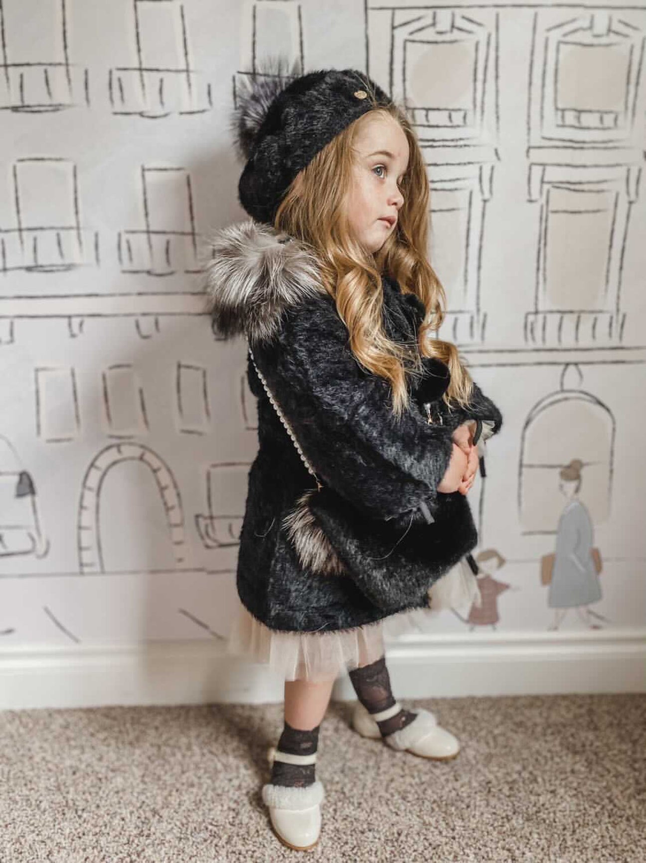 Girl | Milana Noir Kids Beret | Black