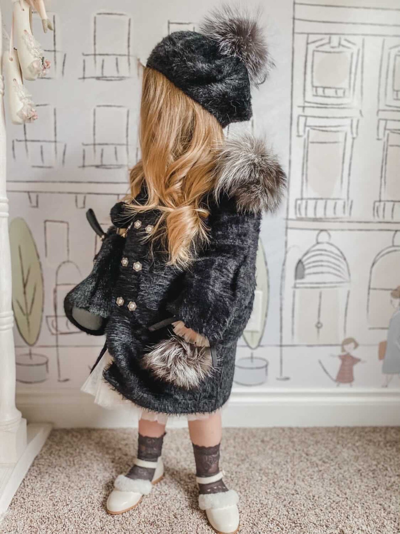 Girl | Milana Noir Kids Beret | Black