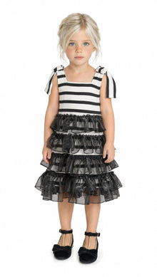 Girl | Monaco and Striped Dress | Black x White