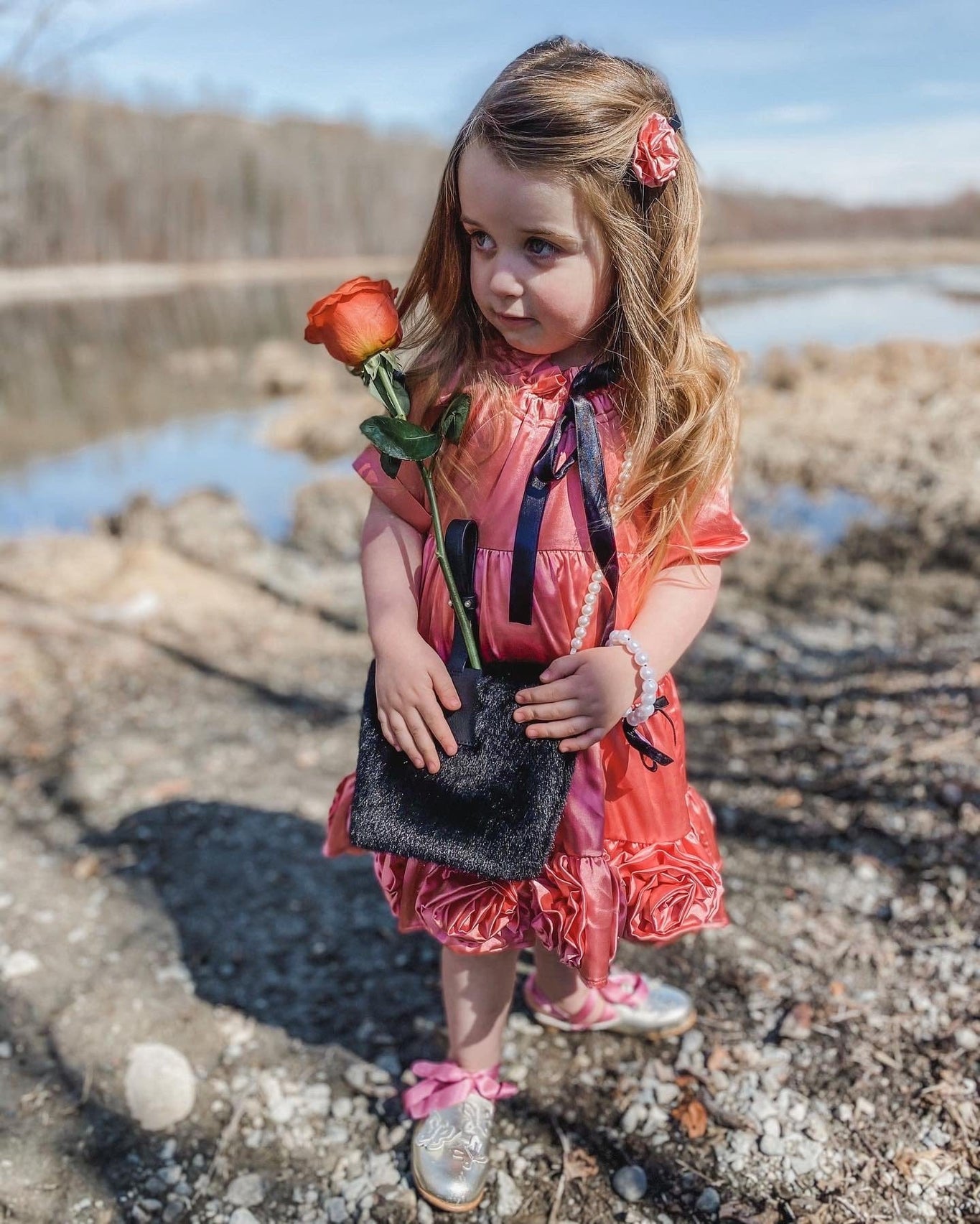 Girl | Satin Dress | Rose
