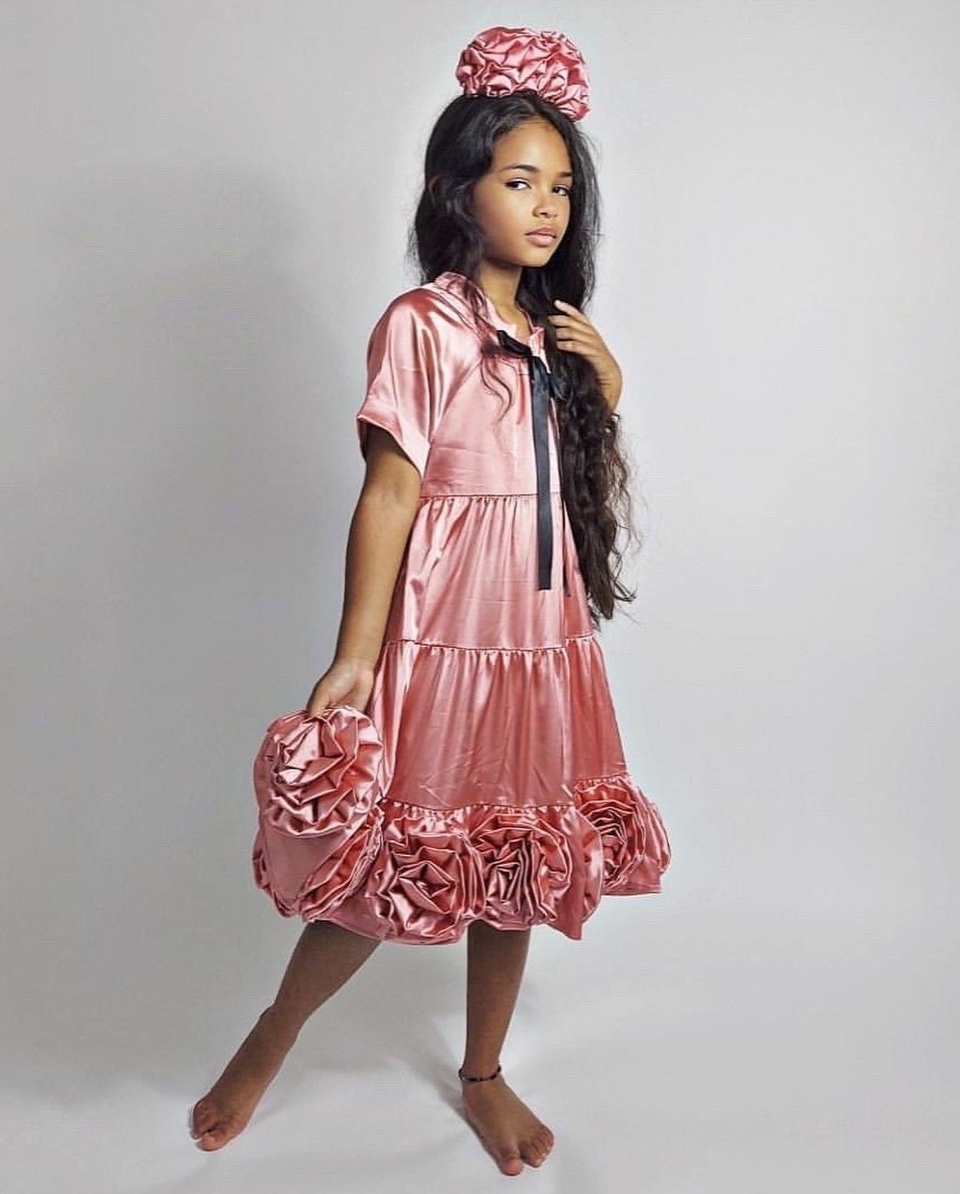 Girl | Satin Dress | Rose