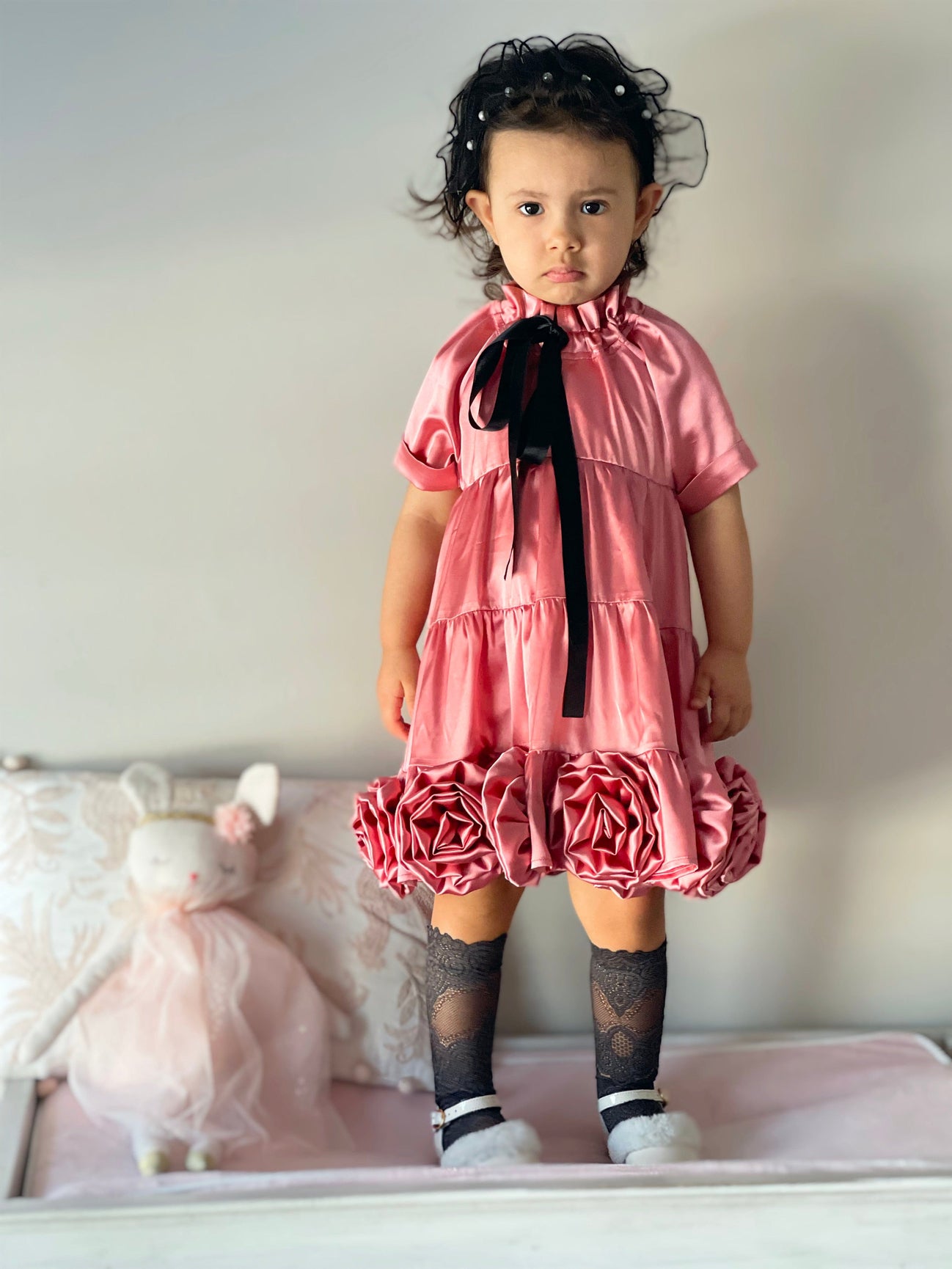 Girl | Satin Dress | Rose
