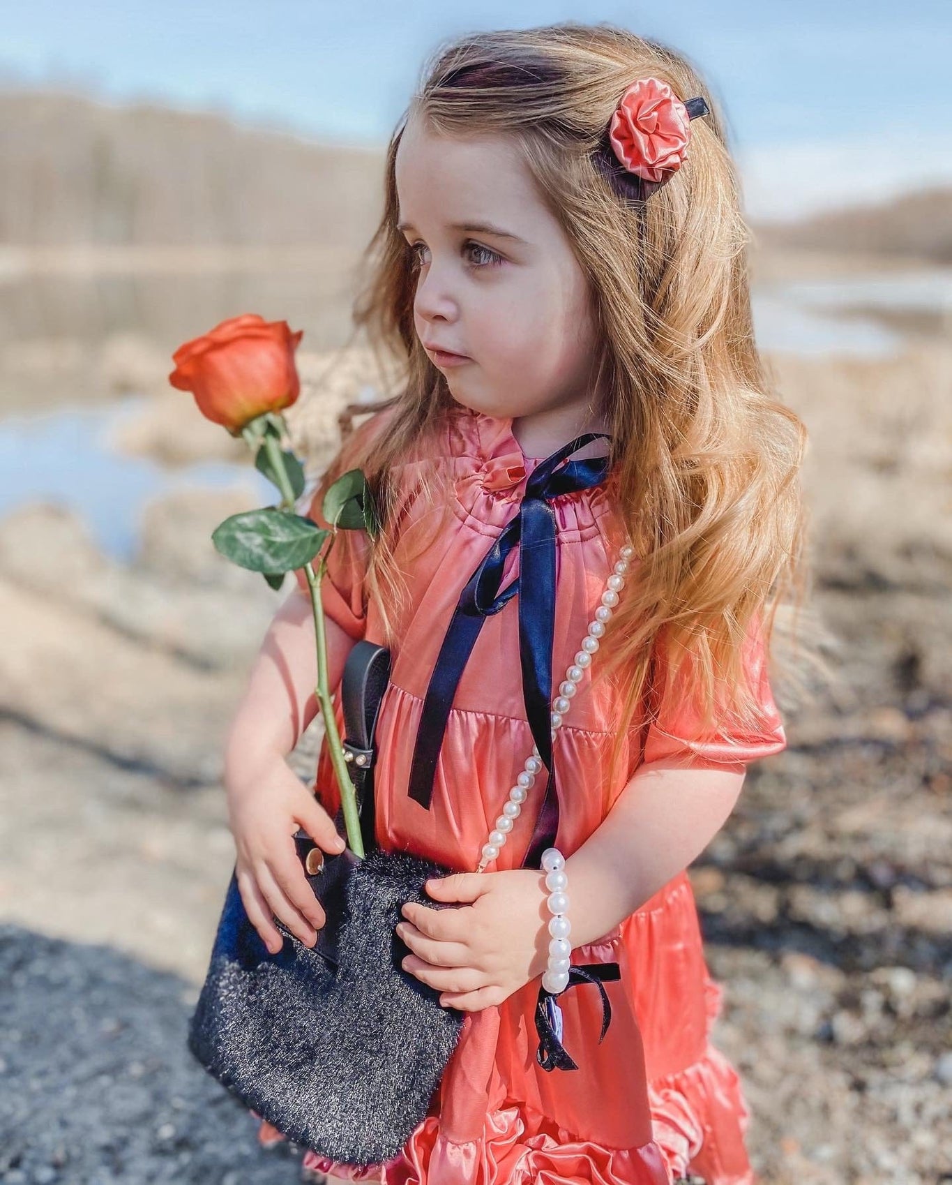 Girl | Satin Dress | Rose