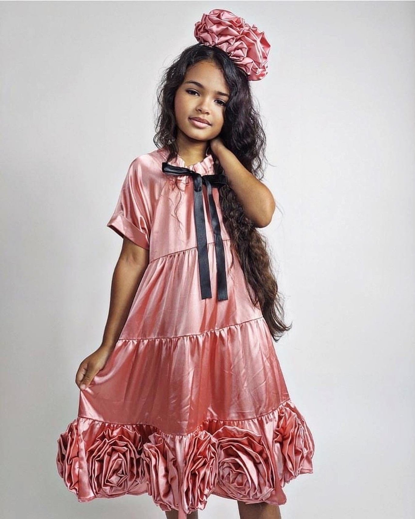 Girl | Satin Dress | Rose