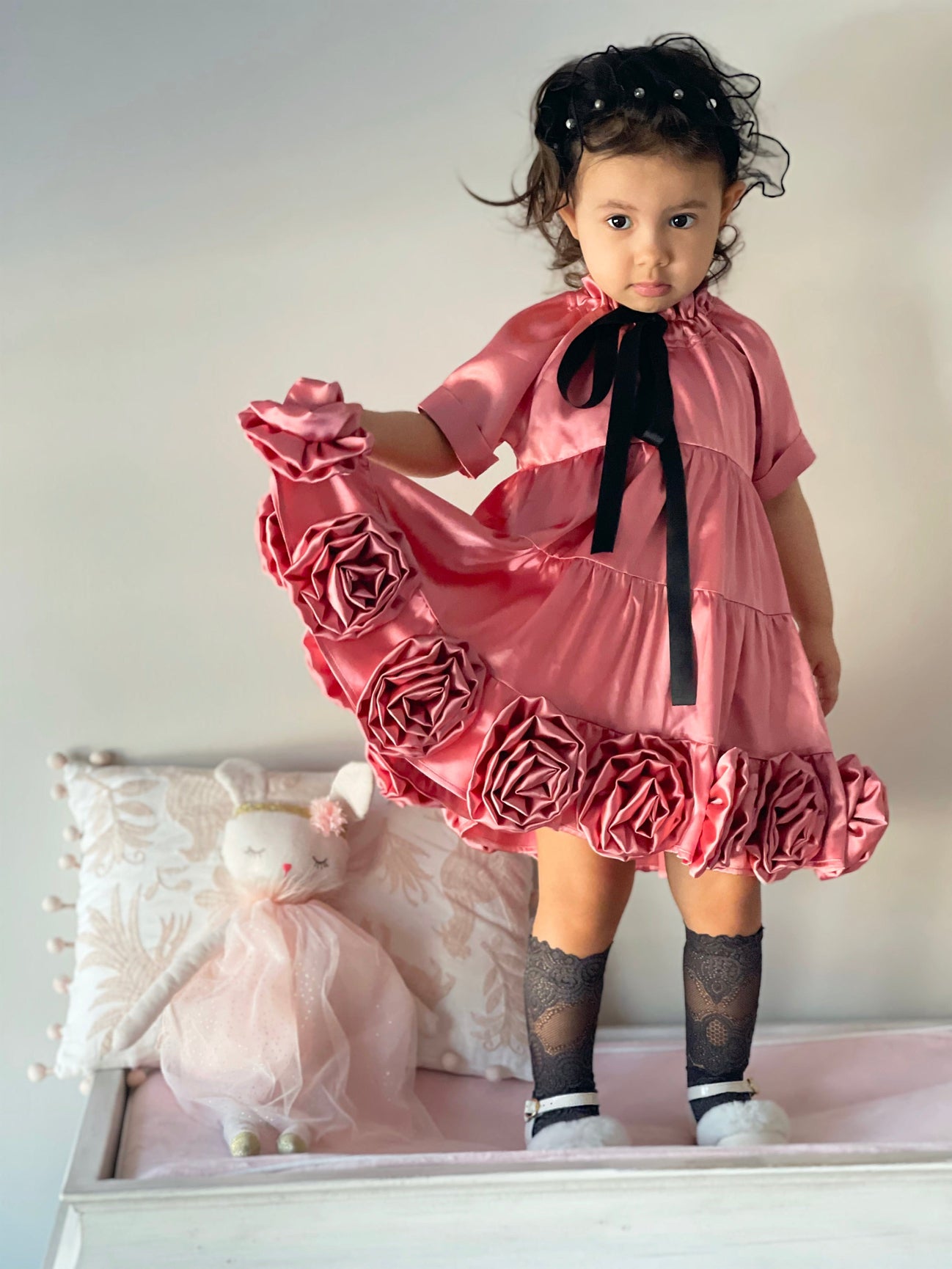 Girl | Satin Dress | Rose