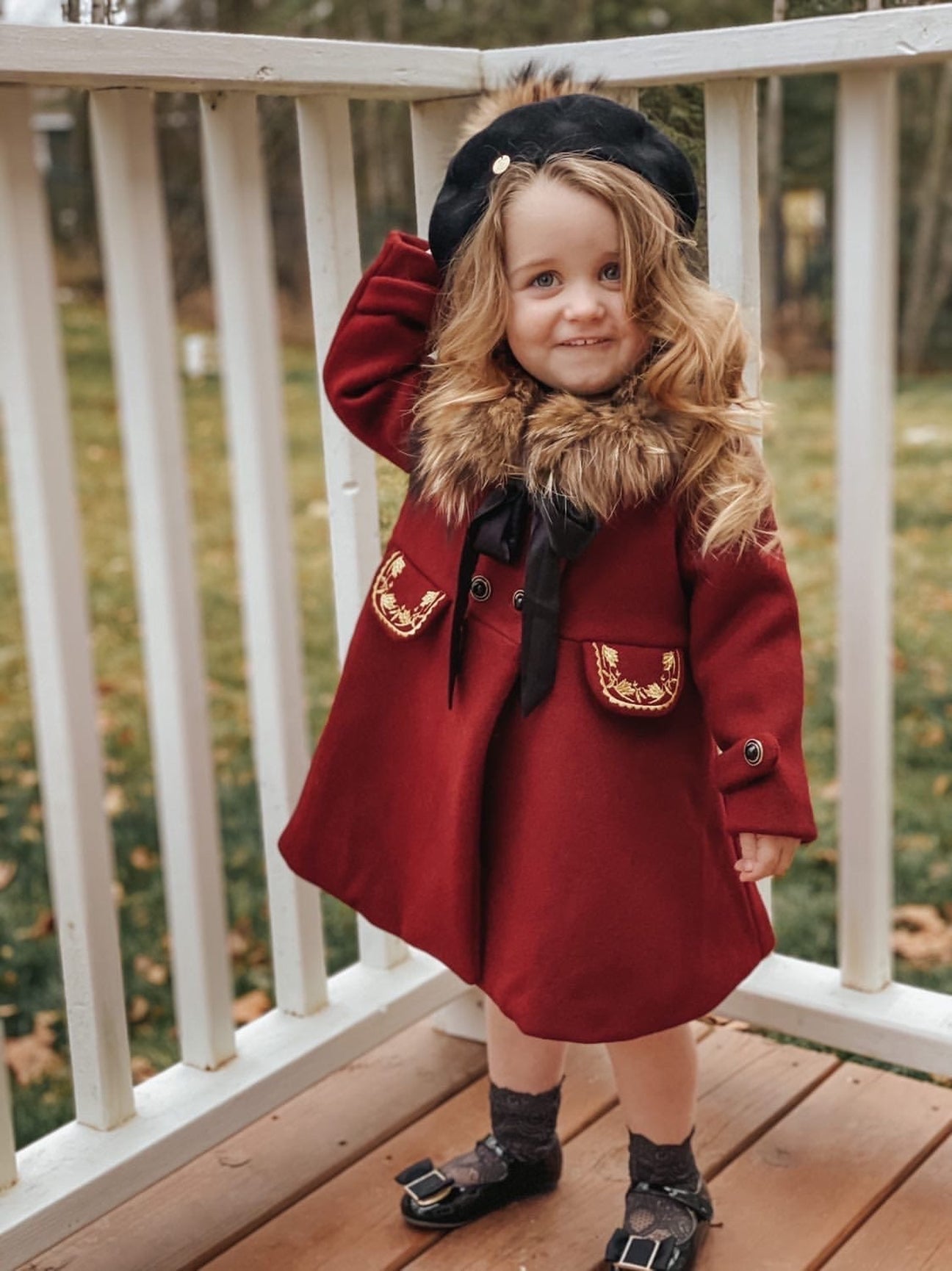 Girl | The Empress Garnet Wool Coat | Red