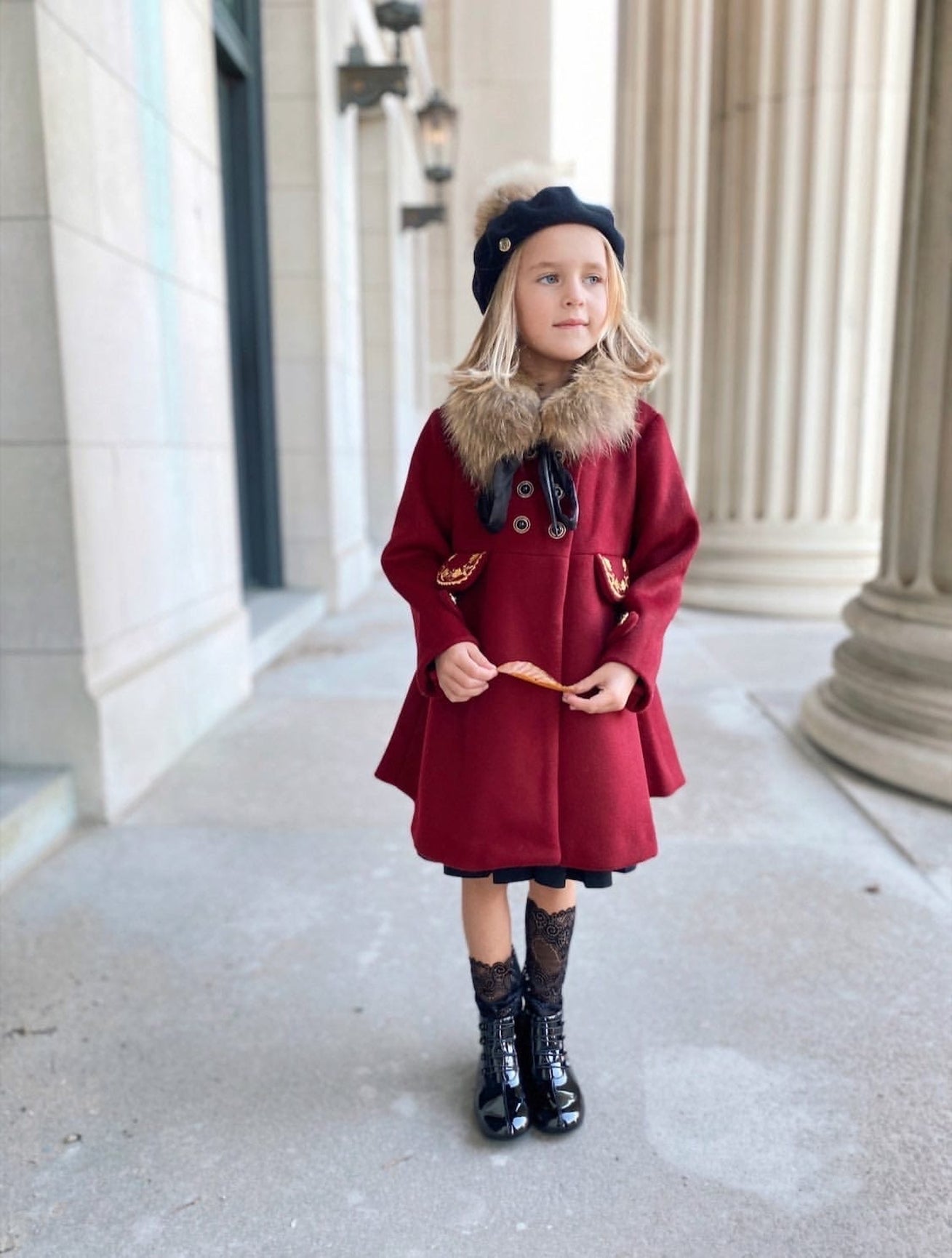Girl | The Empress Garnet Wool Coat | Red