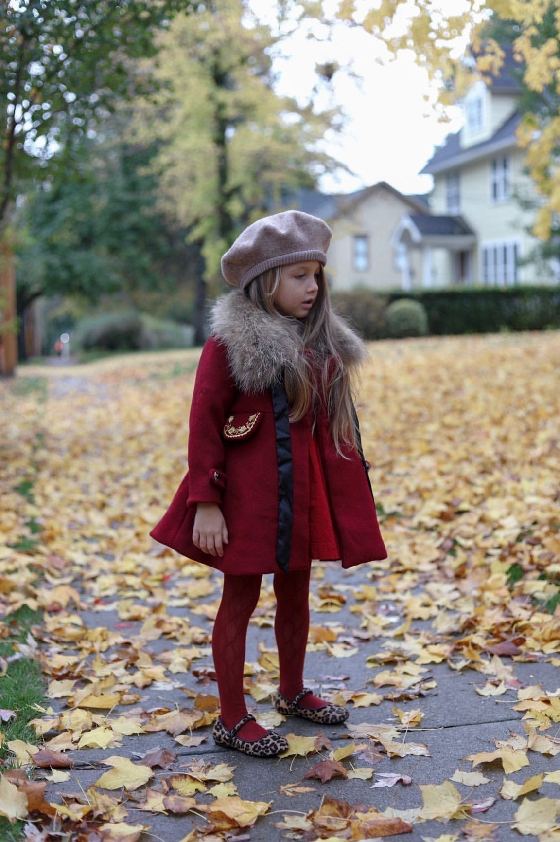 Girl | The Empress Garnet Wool Coat | Red
