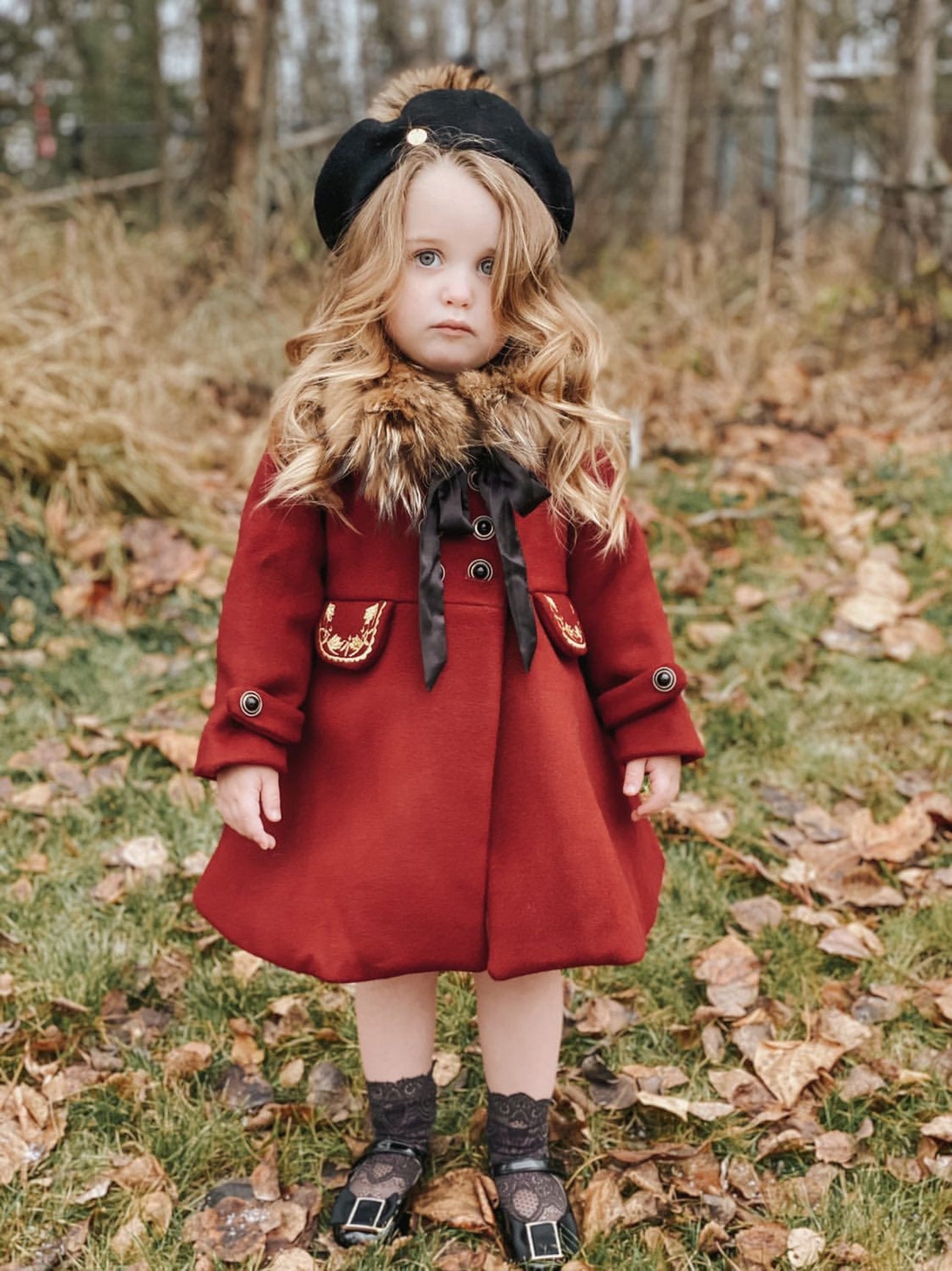 Girl | The Empress Garnet Wool Coat | Red