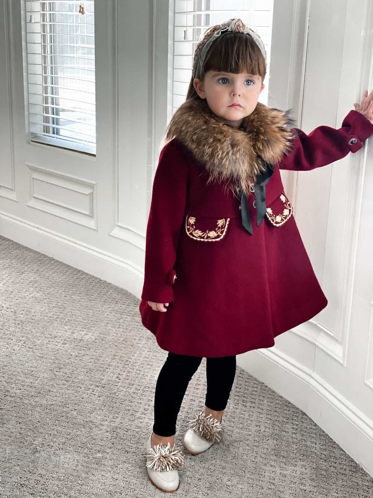 Girl | The Empress Garnet Wool Coat | Red