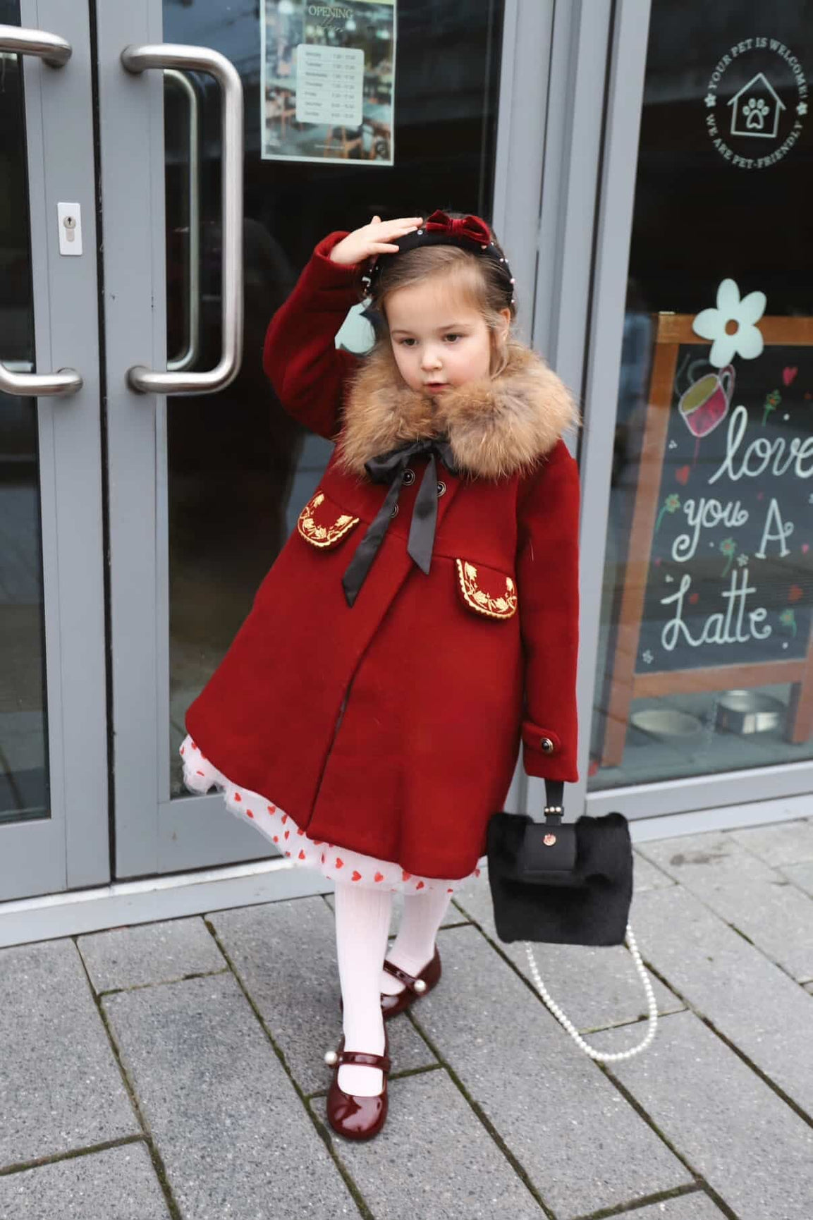 Girl | The Empress Garnet Wool Coat | Red