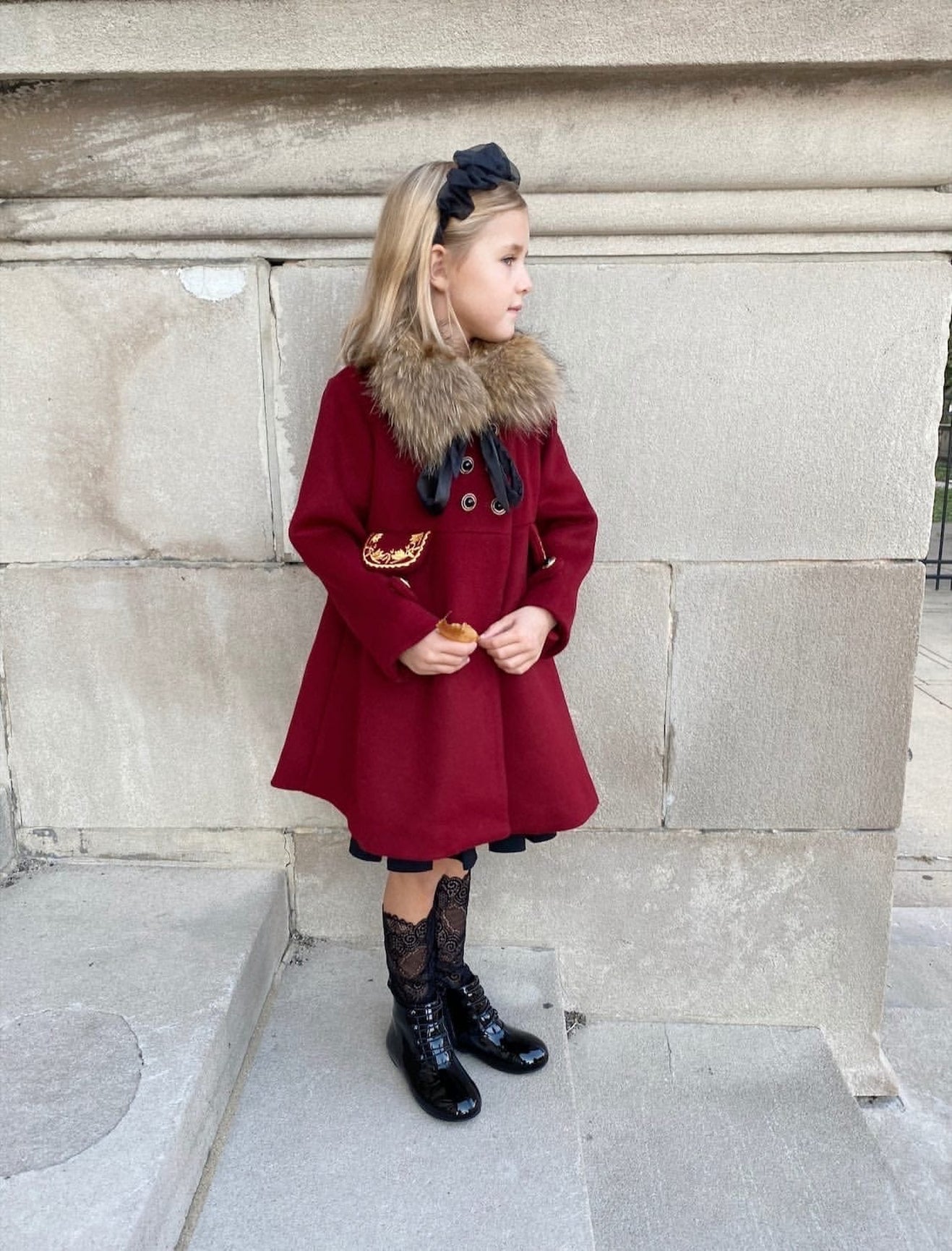Girl | The Empress Garnet Wool Coat | Red