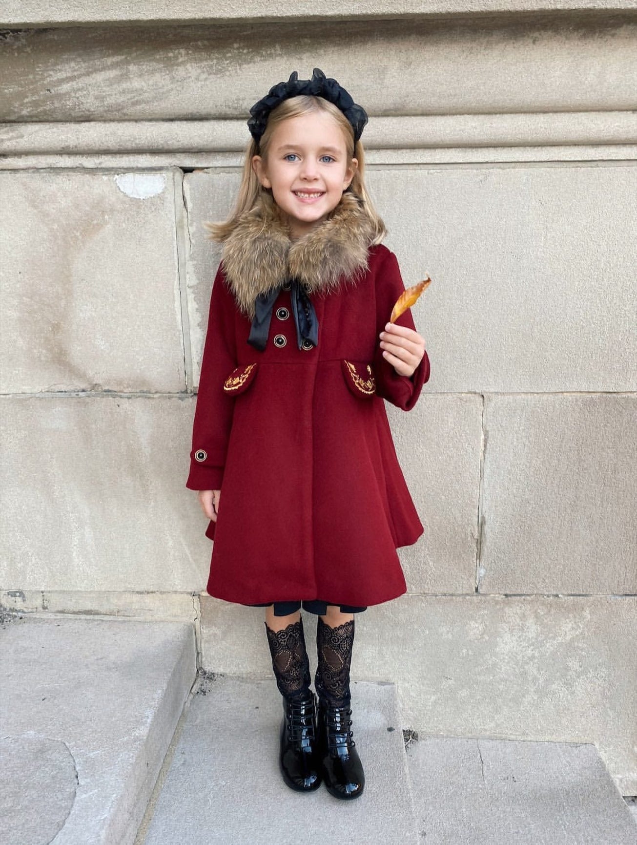 Girl | The Empress Garnet Wool Coat | Red