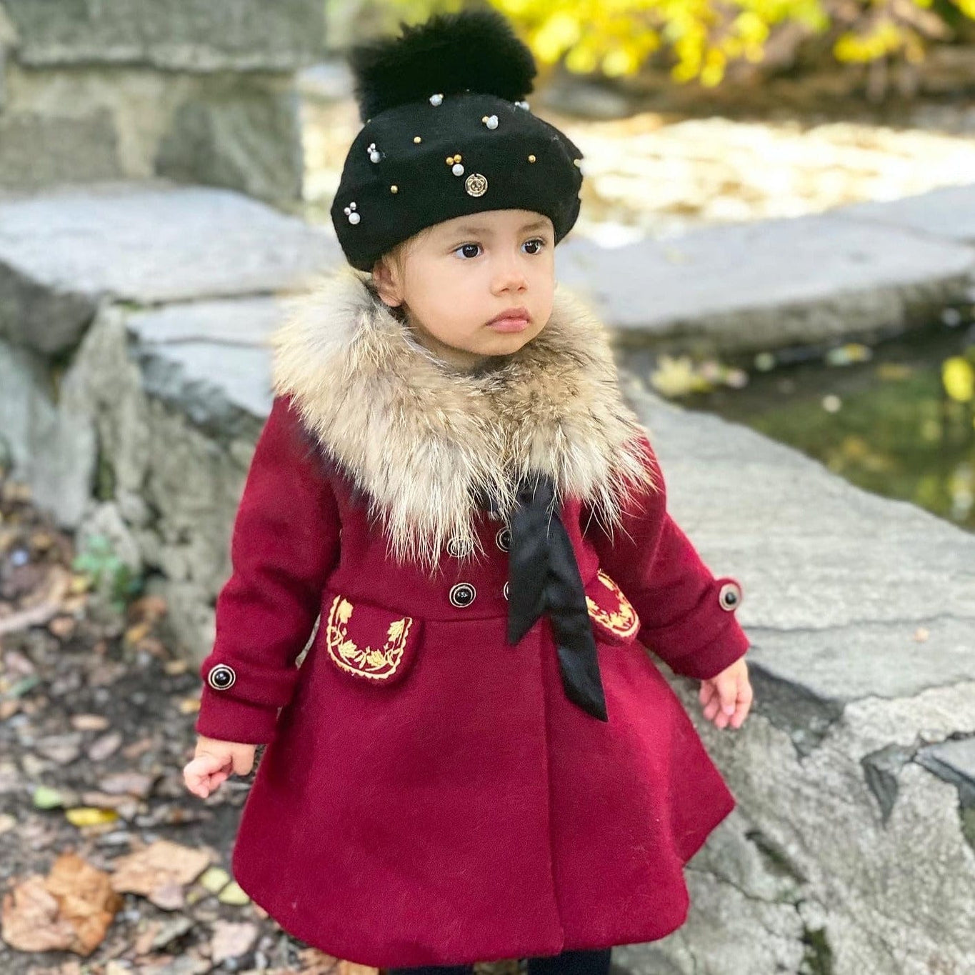 Girl | The Empress Garnet Wool Coat | Red