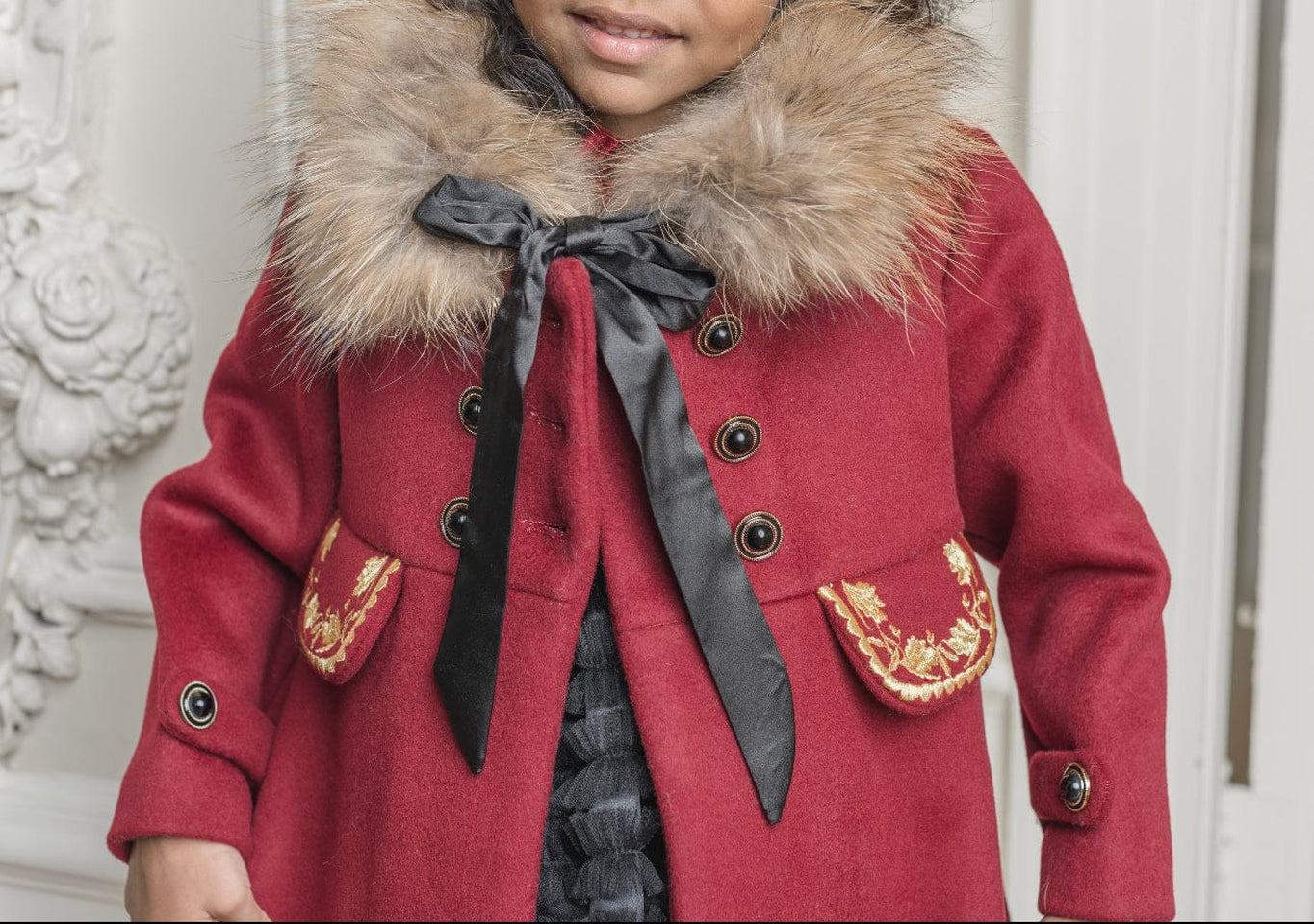 Girl | The Empress Garnet Wool Coat | Red