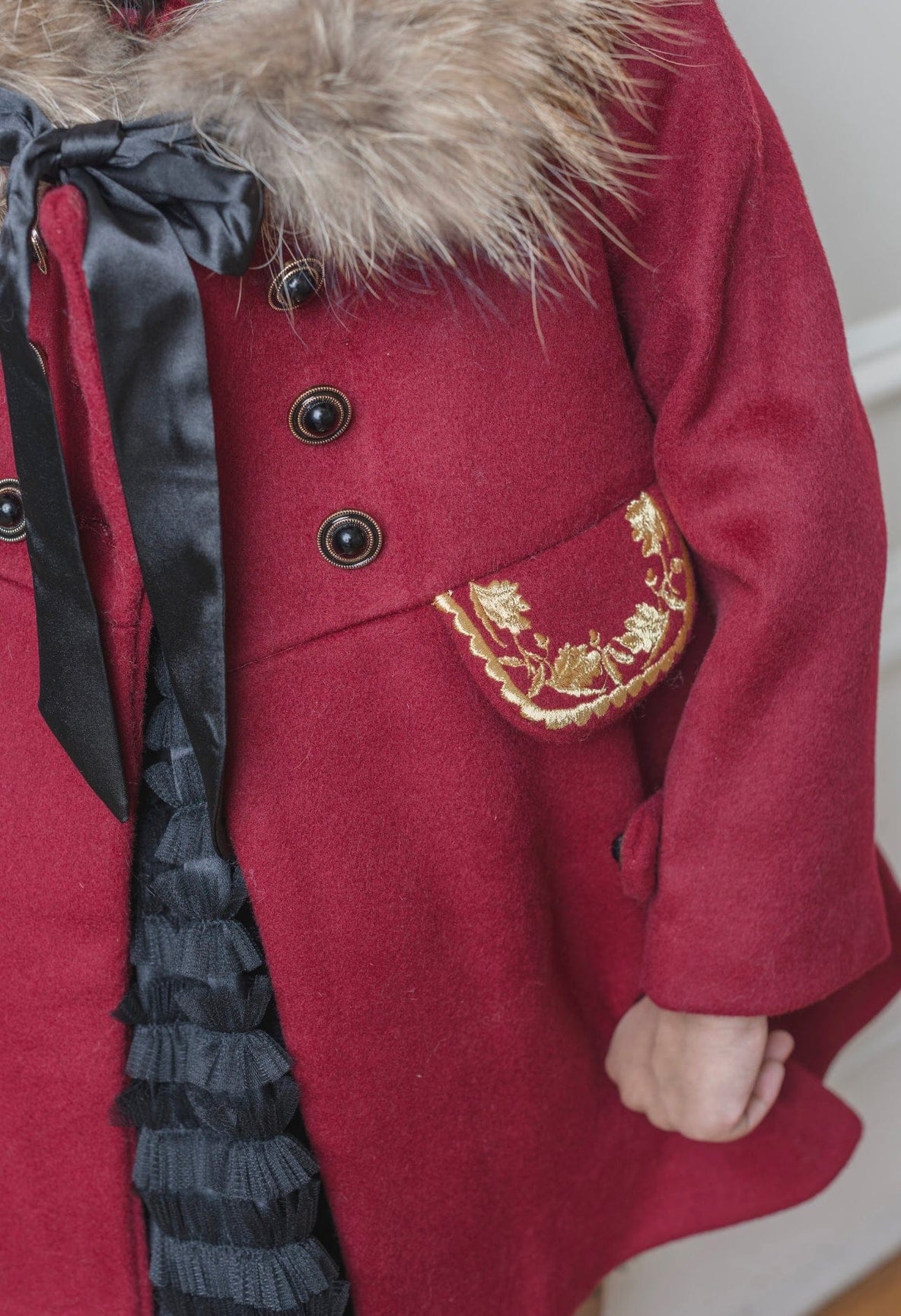 Girl | The Empress Garnet Wool Coat | Red
