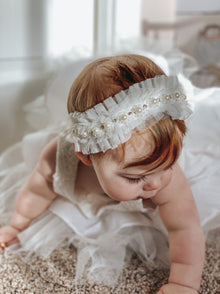 Girl | Tutu Tulle White Hair Sash | Pink