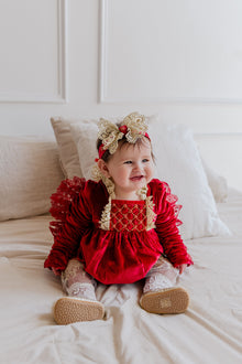 Girl | Victoria Velvet Romper | Red