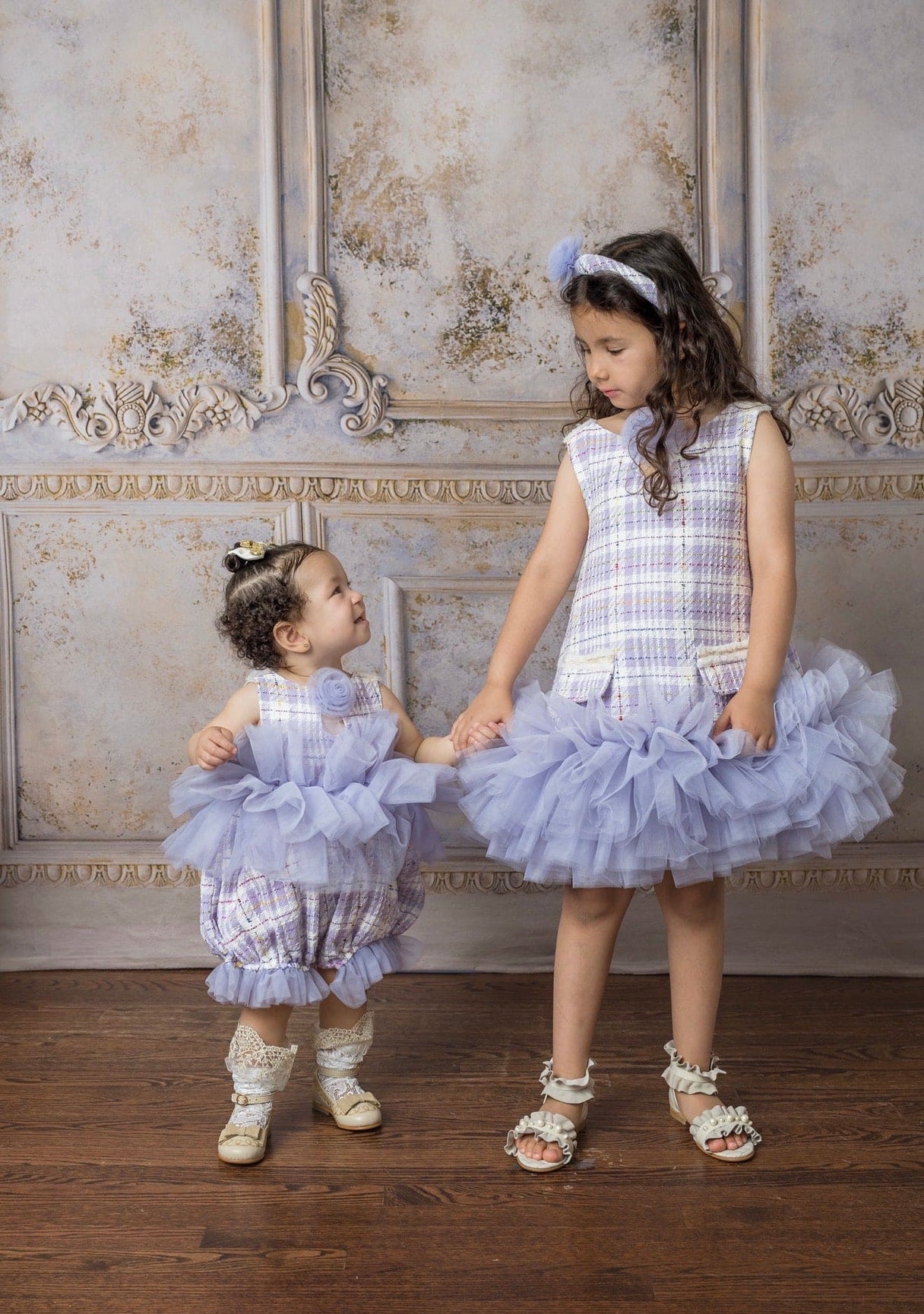 Girl | Violet Tweed and Tulle Dress