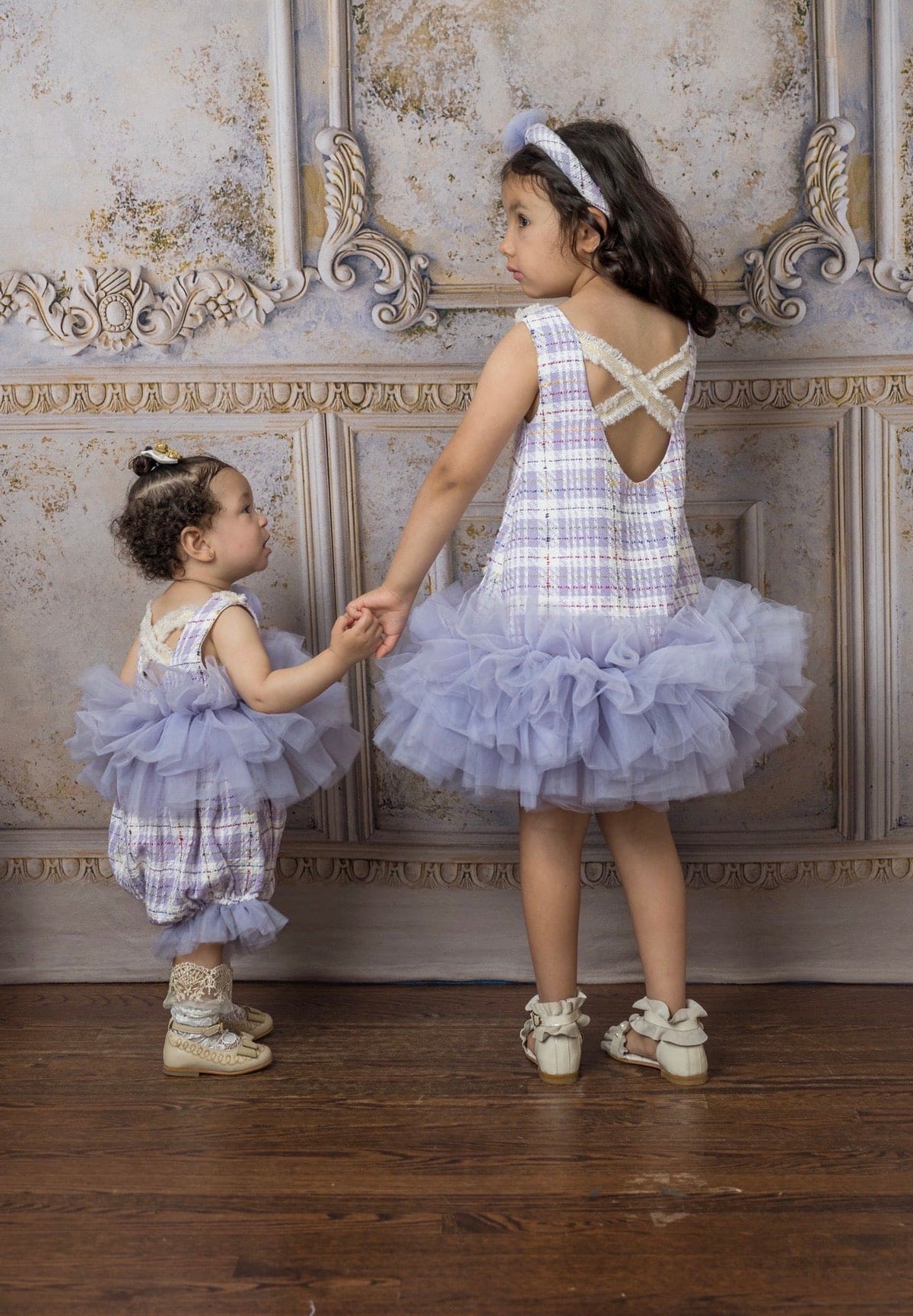 Girl | Violet Tweed and Tulle Dress