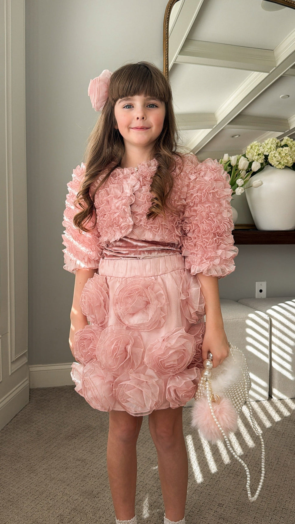 Girl | Vivian Organza Skirt | Dusty Pink