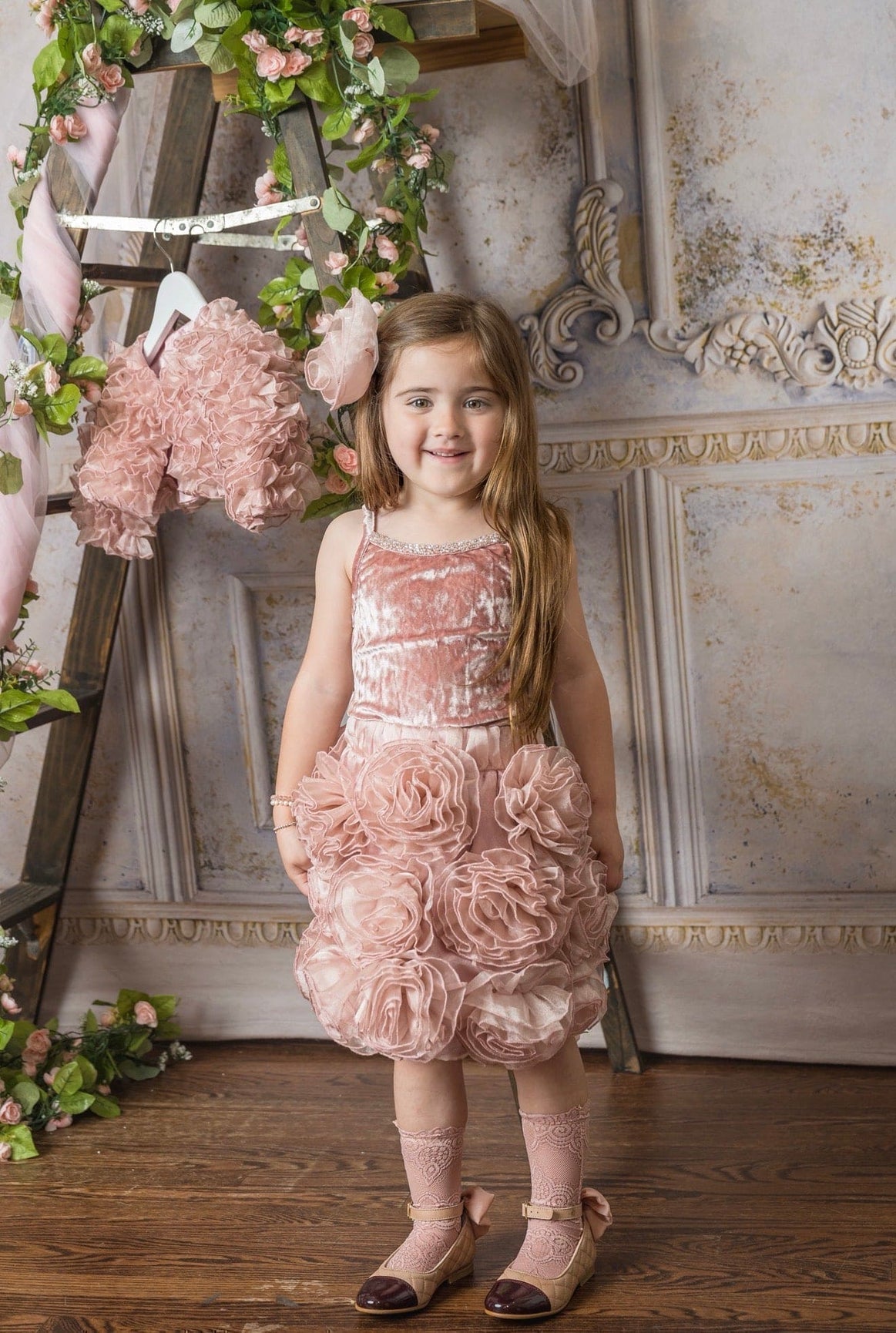 Girl | Vivian Organza Skirt | Dusty Pink