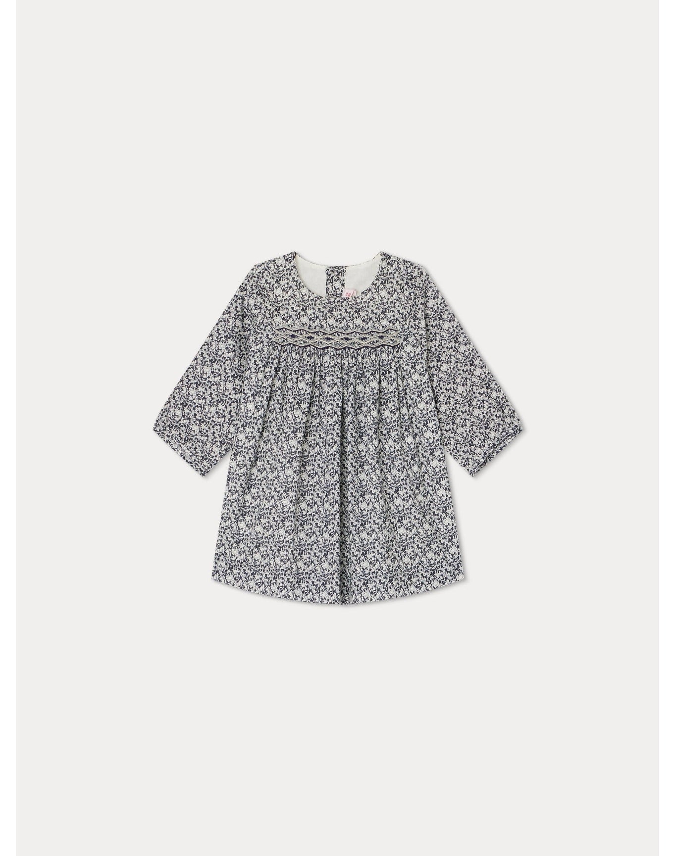 Girls | Felicie Smocked Dress | 6M-18M | Navy