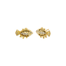 Gold CZ Fish Stud Earring - Adina's Jewels