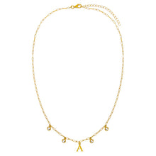 Solid Initial X Dangling Bezels Paperclip Necklace - Adina's Jewels