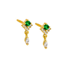 Emerald Green Colored Mini CZ Shaker Stud Earring - Adina's Jewels
