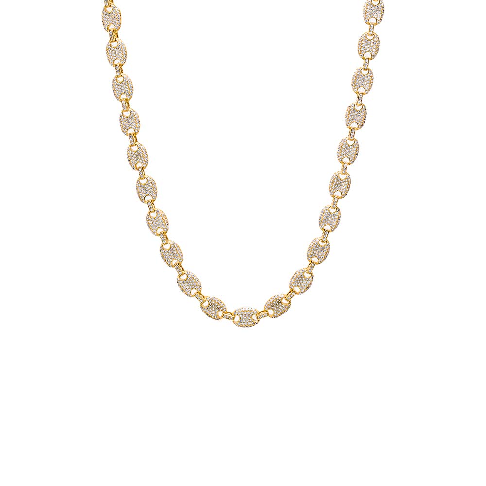 Gold CZ Cluster Tennis Necklace - Adina's Jewels