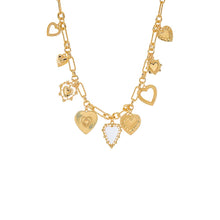 Gold Heart Medallion Link Necklace - Adina's Jewels